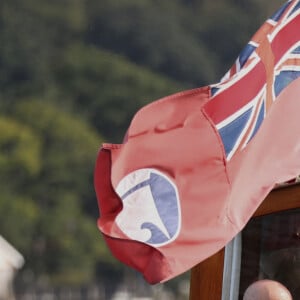 Catherine (Kate) Middleton, duchesse de Cambridge, lors d'une excursion en bateau à vapeur avec deux des "enfants de Windermere", qui ont été amenés à vivre en Cumbrie après les horreurs du camp de concentration de Theresienstadt en Tchécoslovaquie en 1945, à Cumbrie, Royaume Uni, le 21 septembre 2021.