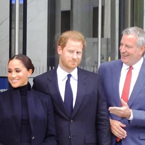 Le prince Harry, duc de Sussex, et sa femme Meghan Markle visitent le One World Trade Center à New York City, New York, etats-Unis, le 23 septembre 2021. 