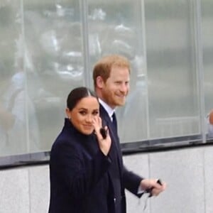 Le prince Harry, duc de Sussex, et sa femme Meghan Markle visitent le One World Trade Center à New York City, New York, etats-Unis, le 23 septembre 2021. 