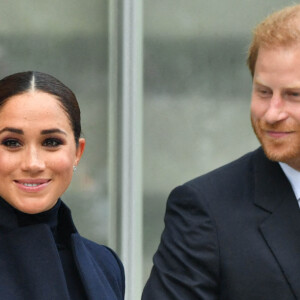 Le prince Harry, duc de Sussex, et sa femme Meghan Markle visitent le One World Trade Center à New York City, New York, etats-Unis, le 23 septembre 2021.