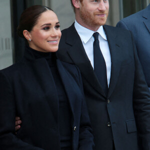 Le prince Harry, duc de Sussex, et sa femme Meghan Markle visitent le One World Trade Center à New York City, New York, etats-Unis, le 23 septembre 2021.