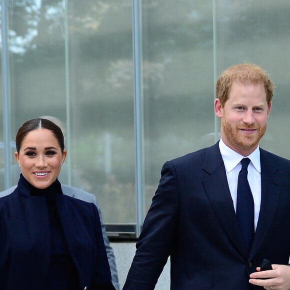 Le prince Harry, duc de Sussex, et sa femme Meghan Markle visitent le One World Trade Center à New York City, New York, etats-Unis, le 23 septembre 2021.