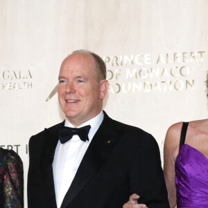 La princesse Caroline de Hanovre, le prince Albert II de Monaco, Sharon Stone, Orlando Bloom - Soirée du 5ème " Monte-Carlo Gala for Planetary Health " au Palais de Monaco, le 23 septembre 2021. © Claudia Albuquerque / Bestimage