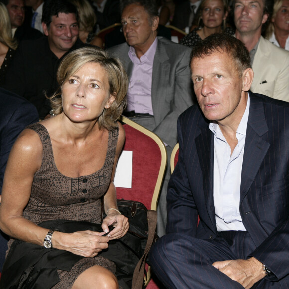 Claire Chazal et Patrick Poivre d'Arvor lors d'une conférence de presse de rentrée de TF1 à Paris. © Frédéric Piau/Bestimage