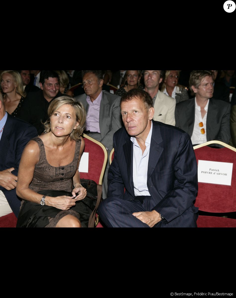 Claire Chazal et Patrick Poivre d'Arvor lors d'une conférence de presse de rentrée de TF1 à Paris. © Frédéric Piau/Bestimage