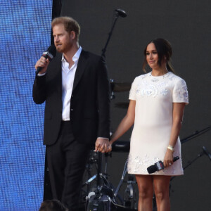 Le prince Harry et Meghan Markle - Concert Global Citizens 2021 au coeur de Central Park à New York le 25 septembre 2021.