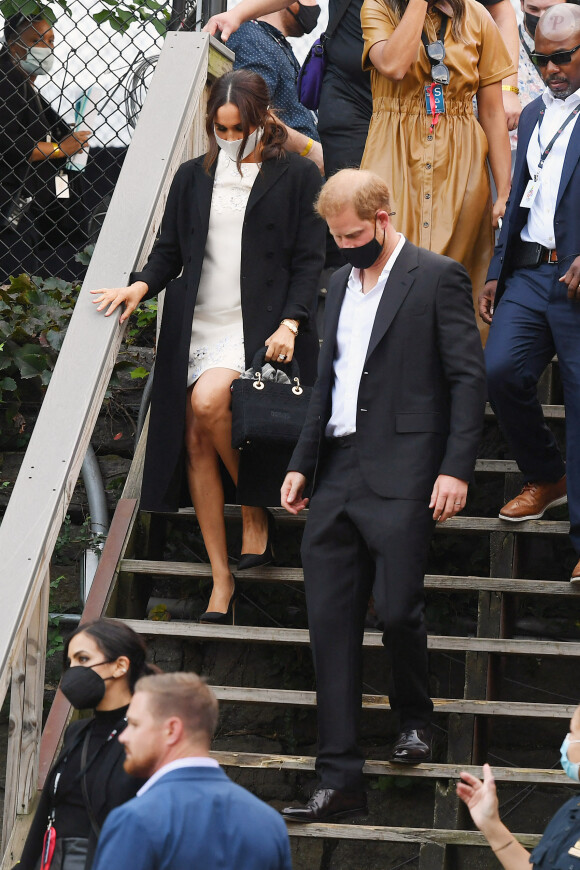 Le prince Harry et Meghan Markle quittent le "Global Citizen Live Festival" à Central Park à New York.