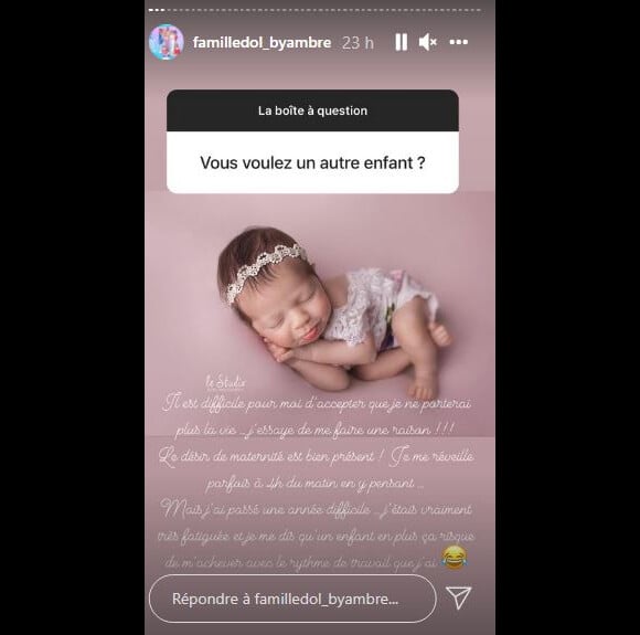 Ambre Dol de "Familles nombreuses" se confie à ses abonnés sur Instagram, le 28 septembre 2021