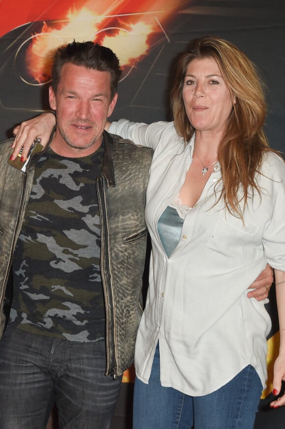 Benjamin Castaldi et sa femme Aurore Aleman - Avant-première du film "Taxi 5" au cinéma le Grand Rex à Paris, France, le 8 avril 2018. © Coadic Guirec/Bestimage