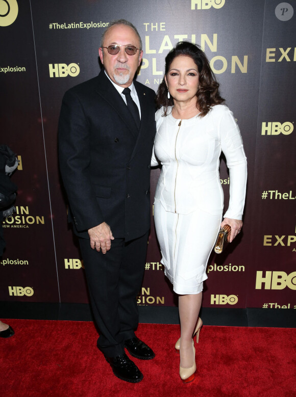 Emilio Estefan et sa femme Gloria Estefan à la première de 'The Latin Explosion: A New America' à New York , le 10 novembre 2015 