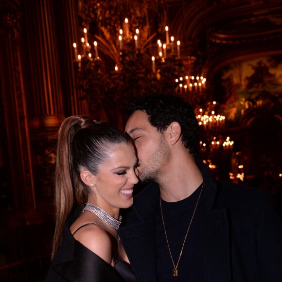 Exclusif - Iris Mittenaere et son compagnon Diego El Glaoui - Dîner Etam après le défilé Etam Live Show 2021 à l'Opéra Garnier à Paris, le 4 octobre 2021. © Rachid Bellak / Bestimage 