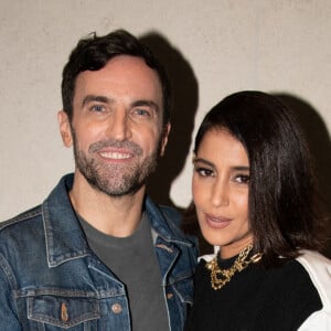 Nicolas Ghesquière et Leïla Bekhti assistent au cocktail post-défilé de mode Louis Vuitton au Musée du Louvre. Paris, France, le 5 octobre 2021.