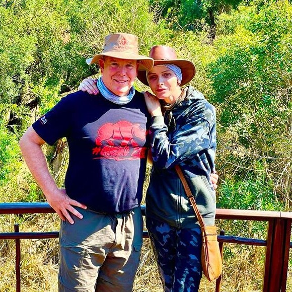 La princesse Charlene de Monaco et son mari le prince Albert en Afrique du Sud, sur Instagram le 25 août 2021.