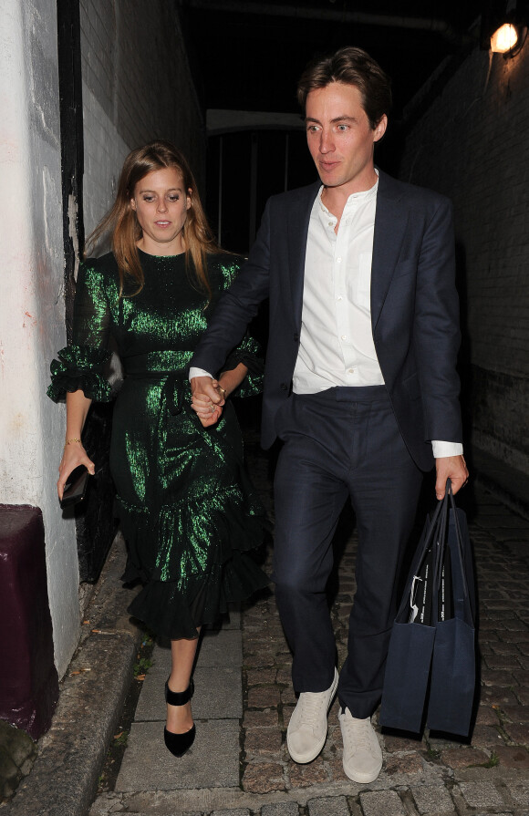 La princesse Beatrice d'York et son fiancé Edoardo Mapelli Mozzi - People à la soirée de lancement du livre de N. von Bismarck "The Dior sessions" à Londres le 1er octobre 2019.