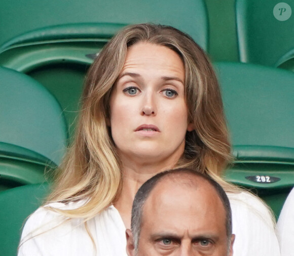 Kim Murray voit son mari Andy Murray remporter le match contre le Géorgien Nikoloz Basilashvii (6-4, 6-3, 5-7, 6-3) à Wimbledon, le 28 juin 2021, quatre ans après son dernier match sur le gazon anglais.