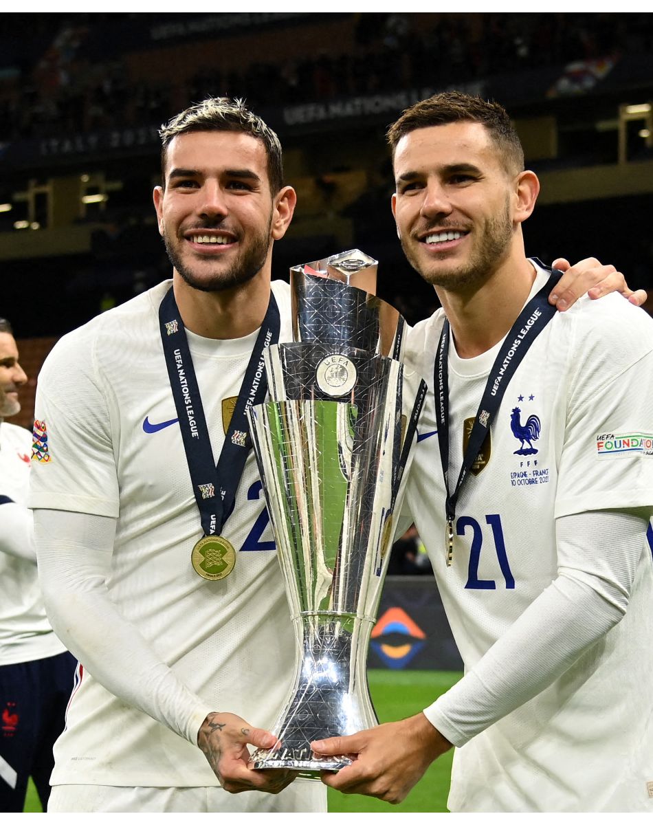 Lucas et Théo Hernandez - Football: La France remporte la coupe de la Ligue des Nations en battant l'Espagne 2 buts à 1 à Milan le 10 octobre 2021. © Inside/Panoramic/Bestimage