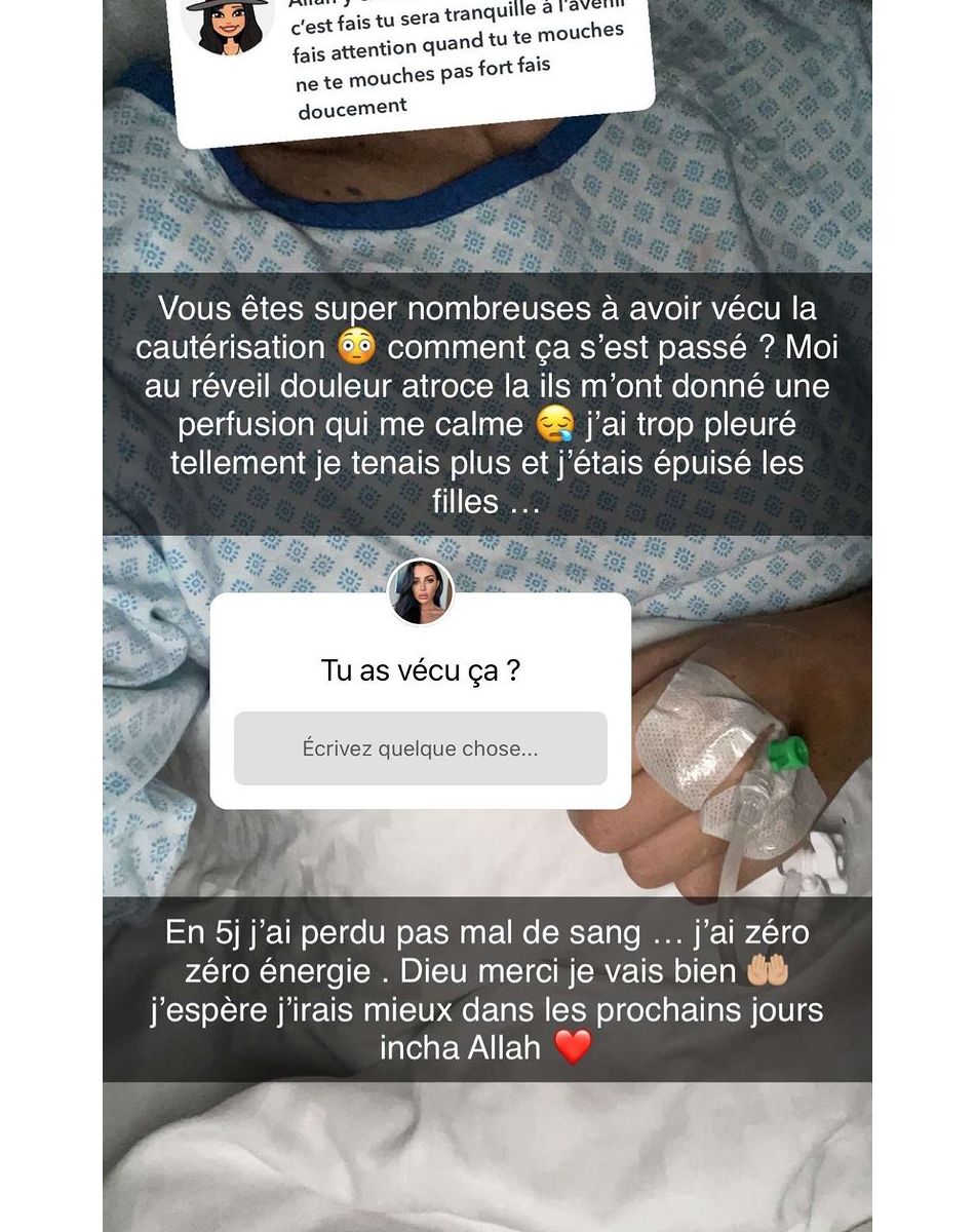 Fidji Ruiz de retour à l'hôpital après de nouveaux saignements - Instagram