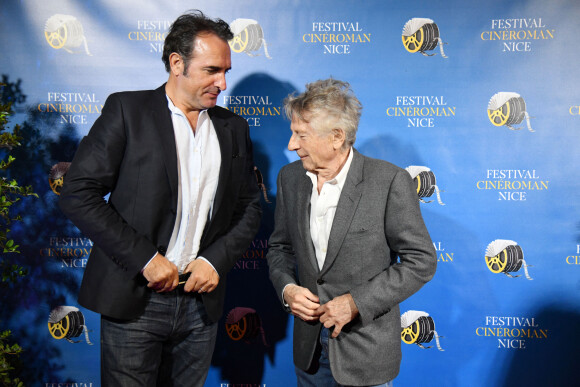 Jean Dujardin et Roman Polanski - Soirée de clôture de la 1ère édition du Festival Ciné Roman à Nice le 26 octobre 2019. © Bruno Bebert / Bestimage