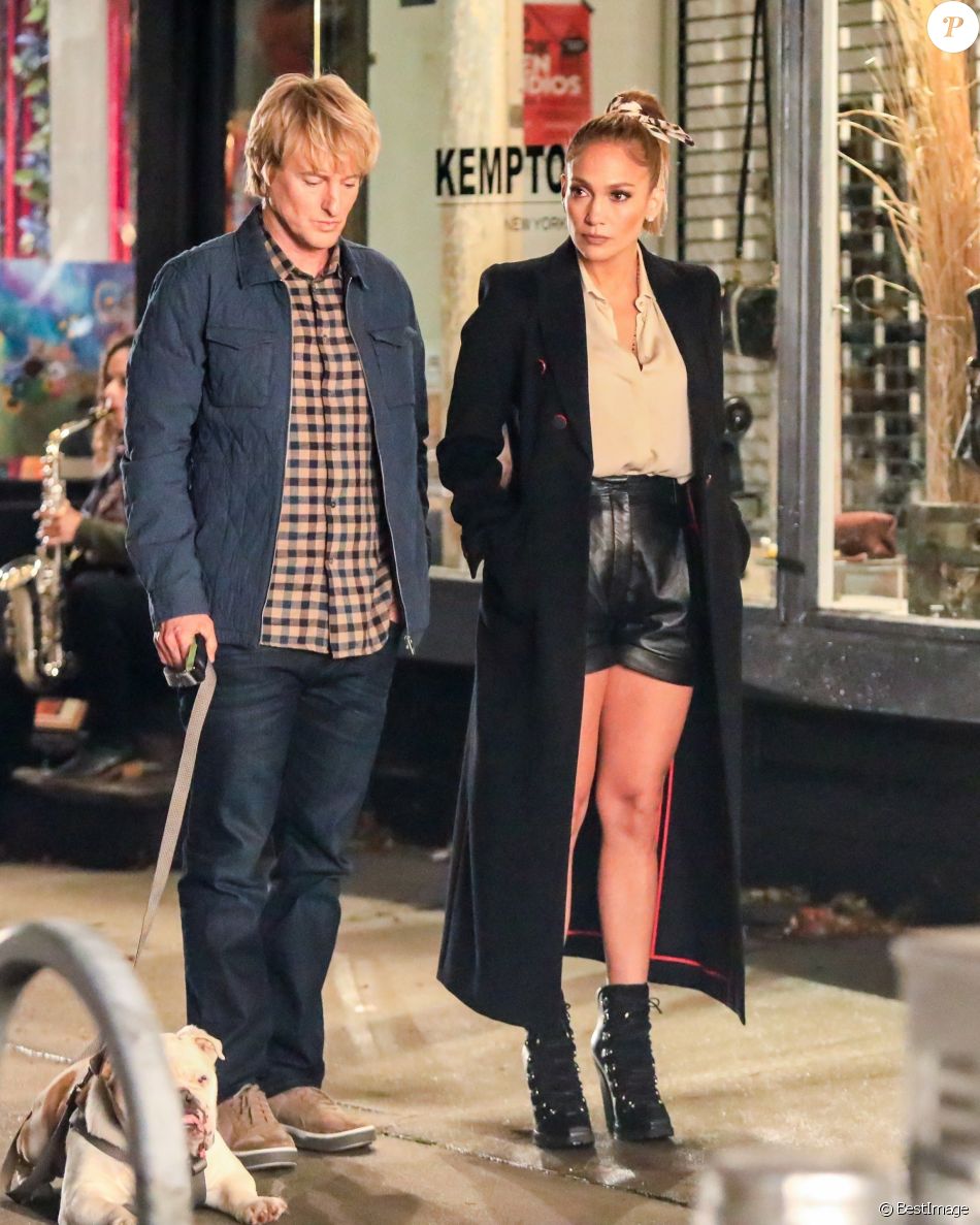 Owen Wilson et Jennifer Lopez ont été aperçus sur le tournage du film &quot;Marry Me&quot; à New York, le 11 octobre 2019.
