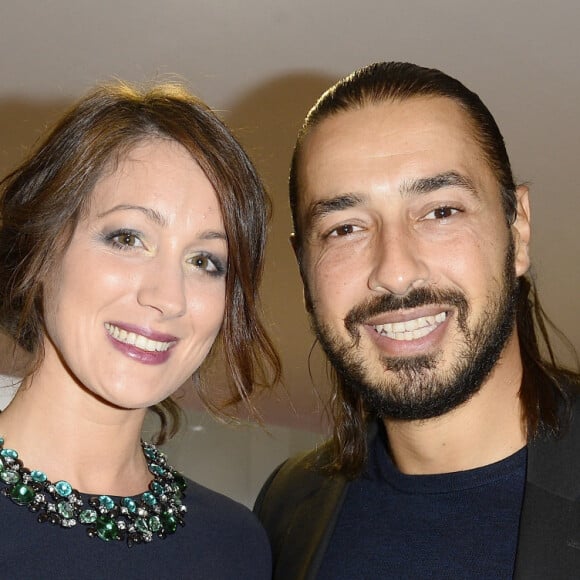 Moundir et sa femme Inès - People à la soirée Orange lors du Mondial de l'Automobile 2014 au Parc des Expositions de la porte de Versailles à Paris, le 2 octobre 2014.