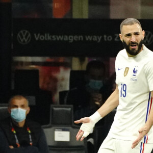 Karim Benzema (France) - Football: La France remporte la coupe de la Ligue des Nations en battant l'Espagne 2 buts à 1 à Milan le 10 octobre 2021. © Norbert Scanella/Panoramic/Bestimage