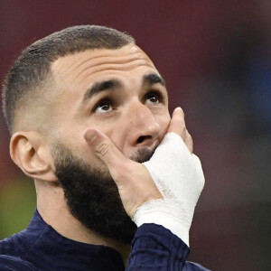 Karim Benzema - La France remporte la coupe de la Ligue des Nations en battant l'Espagne 2 buts à 1 à Milan le 10 octobre 2021. © Inside/Panoramic/Bestimage