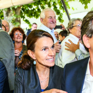 Laurent Baumel - Arnaud Montebourg, aux côtés de sa compagne Aurélie Filippetti, annonce sa candidature à l'élection de la Présidence de la République lors de la 44ème Fête de la Rose (Fête Populaire) à Frangy-en-Bresse. Le 21 aout 2016.