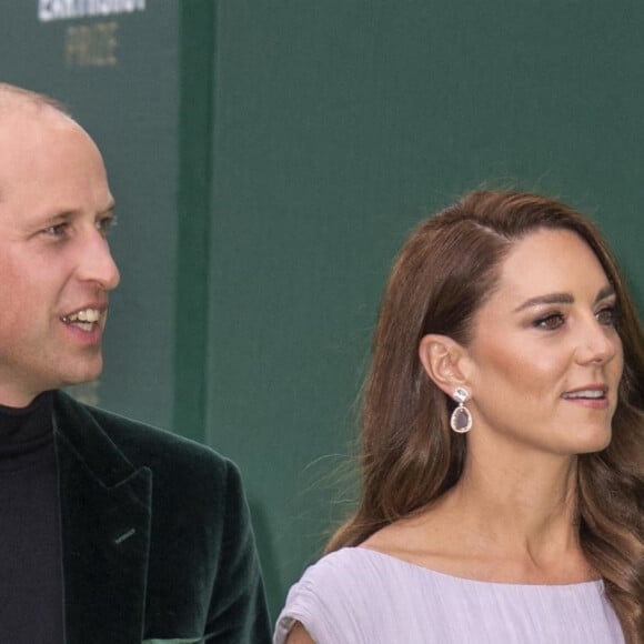 Le prince William, duc de Cambridge et Catherine (Kate) Middleton, duchesse de Cambridge - Première cérémonie de remise des prix Earthshot au Palace Alexandra à Londres le 17 octobre 2021. 