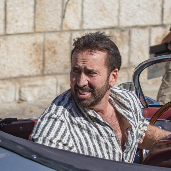 Nicolas Cage et Pedro Pascal tournent des scènes du film "The Unbearable Weight Of Massive Talent" à la Villa Sheherezade à Dubrovnik. Le 8 octobre 2020.