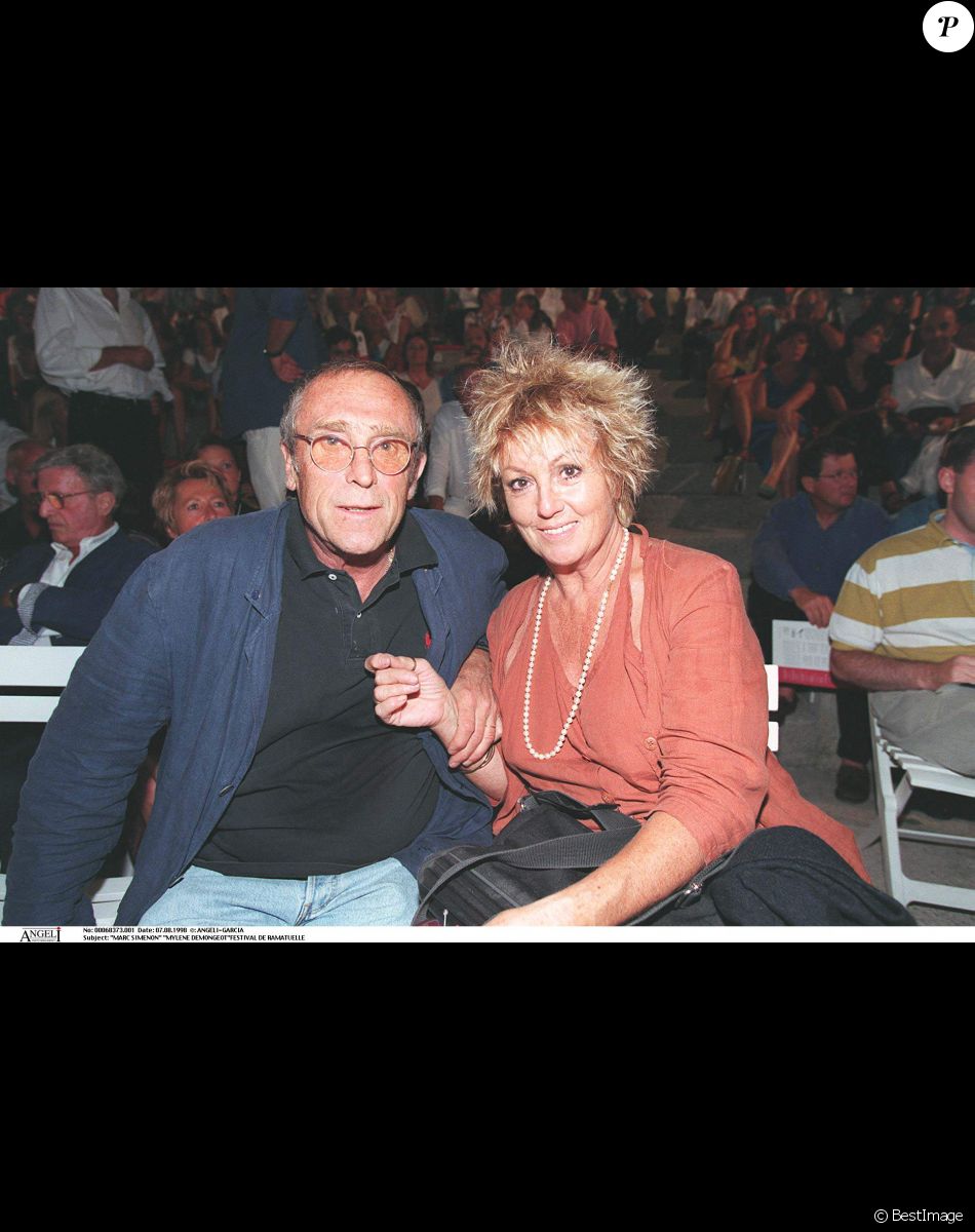 Mylène Demongeot et Marc Simenon - Festival de Ramatuelle. Le 7 août 1998.