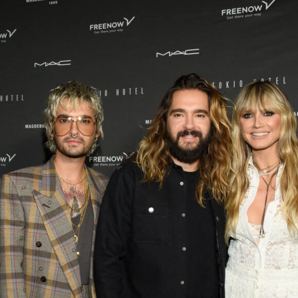 Heidi Klum et son mari Tom Kaulitz, Bill Kaulitz, Georg Listing, Gustav Schäfer - Le groupe Tokio Hotel présente son nouveau single "Here comes The Night" au club China à Berlin, Allemagne, le 22 octobre 2021.