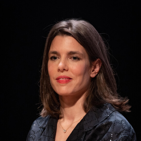 Charlotte Casiraghi lors de la cérémonie de proclamation des Prix de la Fondation Prince Pierre de Monaco à l'opéra Garnier à Monaco, le 12 octobre 2021. © Olivier Huitel / Pool Monaco / Bestimage