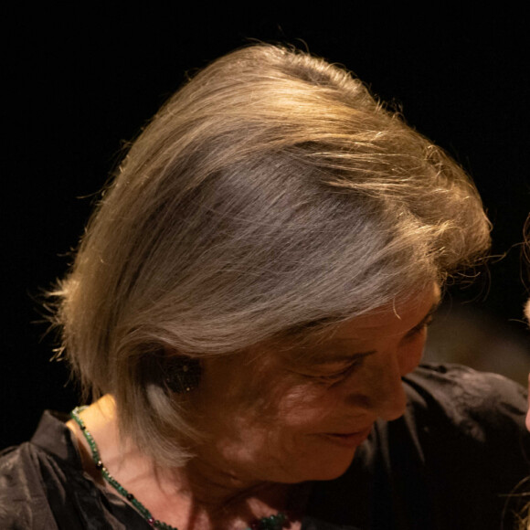 La princesse Caroline de Hanovre lors de la cérémonie de proclamation des Prix de la Fondation Prince Pierre de Monaco à l'opéra Garnier à Monaco, le 12 octobre 2021. © Olivier Huitel / Pool Monaco / Bestimage