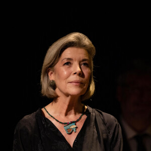 La princesse Caroline de Hanovre lors de la cérémonie de proclamation des Prix de la Fondation Prince Pierre de Monaco à l'opéra Garnier à Monaco, le 12 octobre 2021. © Olivier Huitel / Pool Monaco / Bestimage