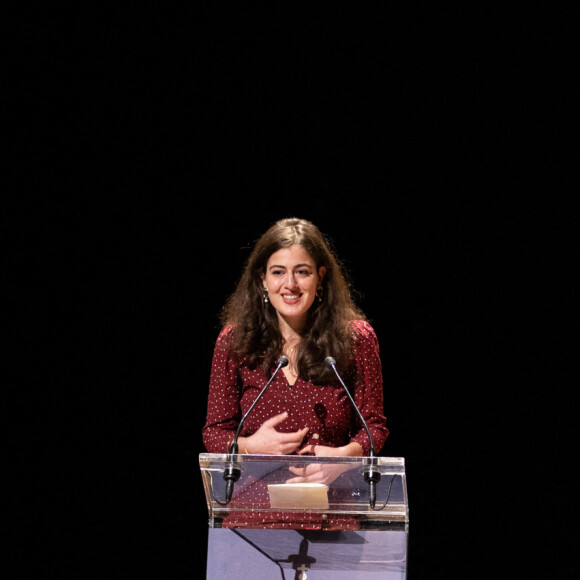 La princesse Caroline de Hanovre lors de la cérémonie de proclamation des Prix de la Fondation Prince Pierre de Monaco à l'opéra Garnier à Monaco, le 12 octobre 2021. © Olivier Huitel / Pool Monaco / Bestimage