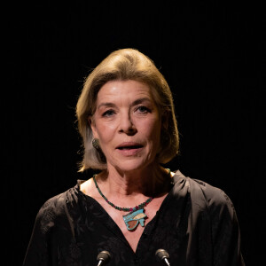 La princesse Caroline de Hanovre lors de la cérémonie de proclamation des Prix de la Fondation Prince Pierre de Monaco à l'opéra Garnier à Monaco, le 12 octobre 2021. © Olivier Huitel / Pool Monaco / Bestimage