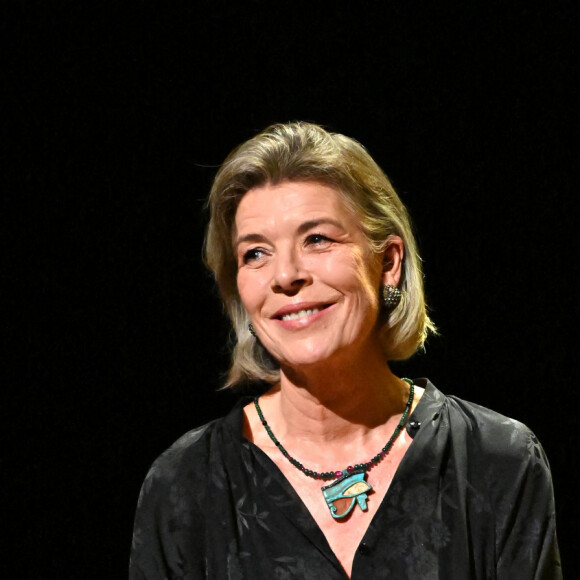 La princesse Caroline de Hanovre lors de la cérémonie de proclamation des Prix de la Fondation Prince Pierre de Monaco à l'opéra Garnier à Monaco, le 12 octobre 2021. © Bruno Bebert / Pool Monaco / Bestimage