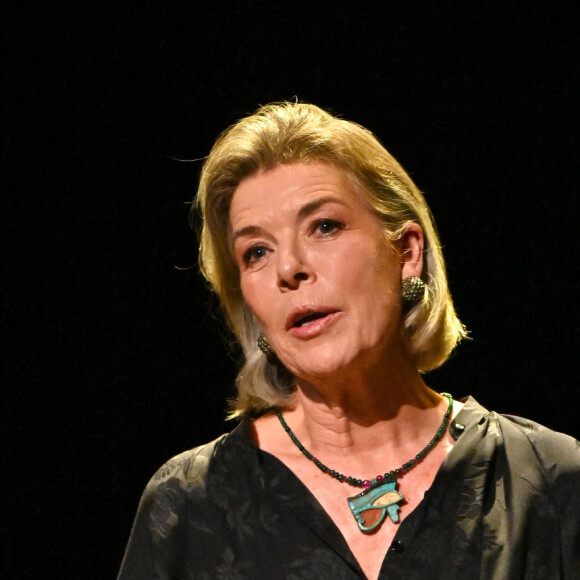 La princesse Caroline de Hanovre lors de la cérémonie de proclamation des Prix de la Fondation Prince Pierre de Monaco à l'opéra Garnier à Monaco, le 12 octobre 2021. © Bruno Bebert / Pool Monaco / Bestimage