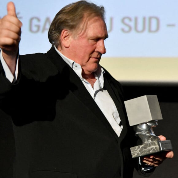 Gérard Depardieu - Soirée de clôture de la 3e édition du Festival Cinéroman à Nice, le 24 octobre 2021. © Bruno Bebert / Bestimage