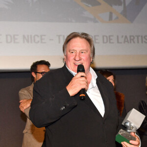 Florian Zeller et Gérard Depardieu - Soirée de clôture de la 3e édition du Festival Cinéroman à Nice, le 24 octobre 2021. © Bruno Bebert / Bestimage
