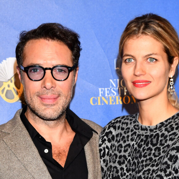 Nicolas Bedos et sa compagne Pauline Desmonts - Soirée de clôture de la 3e édition du Festival Cinéroman à Nice, le 24 octobre 2021. © Bruno Bebert / Bestimage