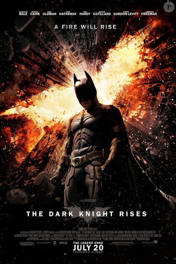 Affiche du film "The dark knight rises", de Christophe Nolan, en 2012.