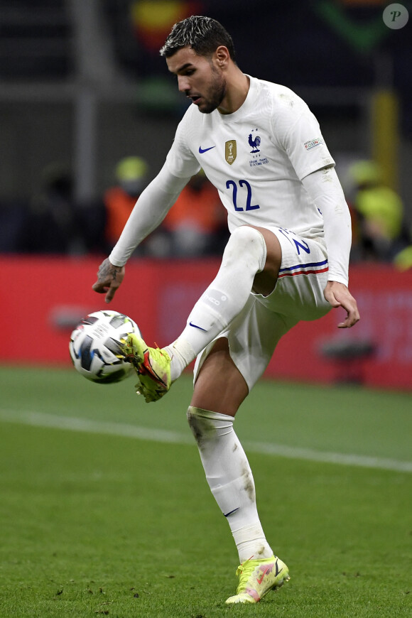 Théo Hernandez - La France remporte la coupe de la Ligue des Nations en battant l'Espagne 2 buts à 1 au stade San Siro à Milan, Italie, le 10 octobre 2021. © Inside/Panoramic/Bestimage