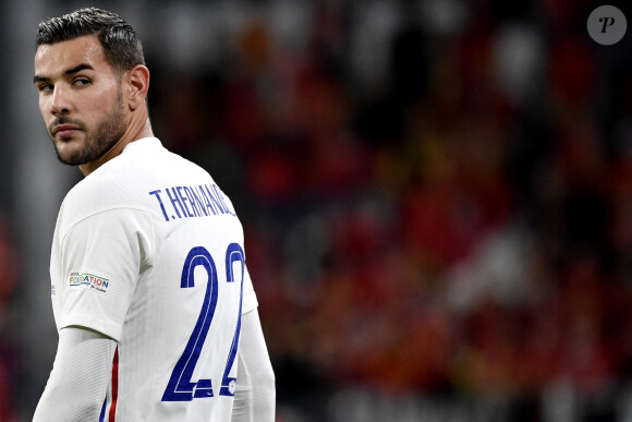 Theo Hernandez de l'équipe de France - Match de football en ligue des Nations : La France bat la Belgique 3-2 au Juventus Stadium à Turin le 8 octobre 2021. © Inside/Panoramic/Bestimage