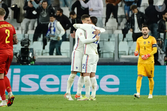 Theo Hernandez (France) - Lucas Hernandez (France) - Match de football en ligue des Nations : La France bat la Belgique 3-2 au Juventus Stadium à Turin le 7 octobre 2021. © Norbert Scanella / Panoramic / Bestimage