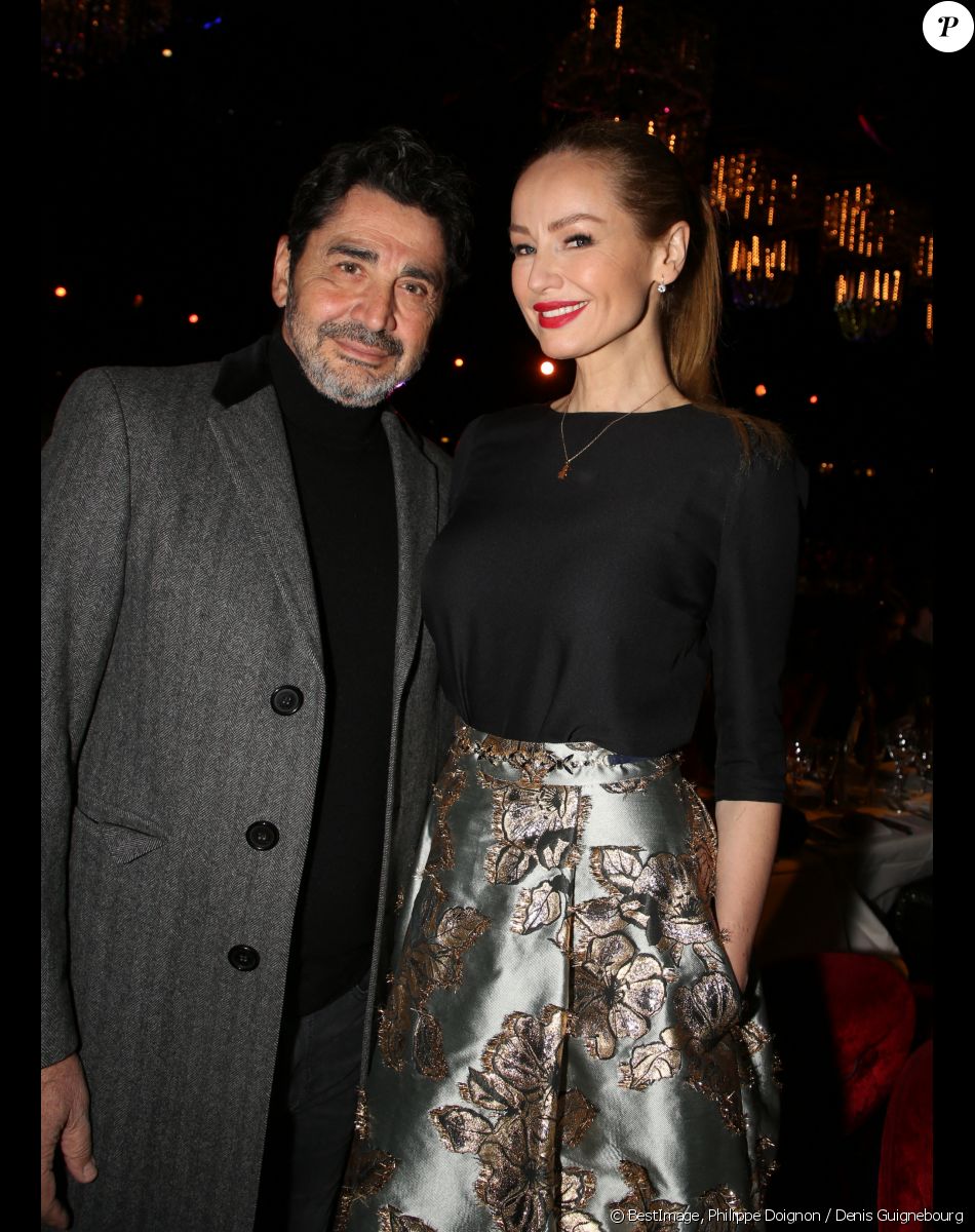 Exclusif - Adriana Karembeu et son mari André Ohanian - Le jury et les invités posent et déjeunent juste avant le début du défilé de la 15ème édition de "Top Model Belgium" au Lido à Paris, le 3 février 2019. © Philippe Doignon / Denis Guignebourg / Bestimage