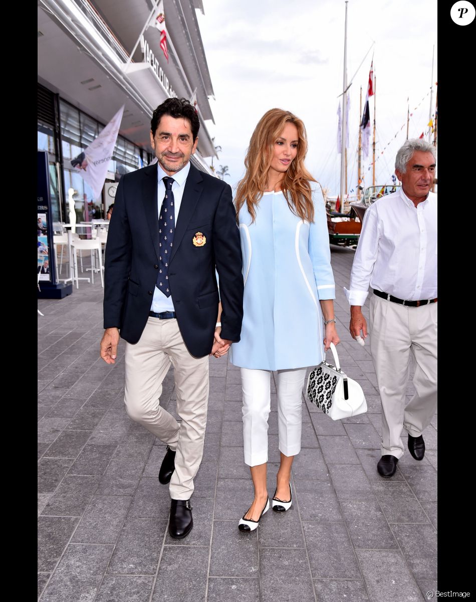 Adriana Karembeu et son mari André (Aram) Ohanian sont au Yacht Club de Monaco dans le cadre de la 12 ème Monaco Classic Week à Monaco le 10 septembre 2015.