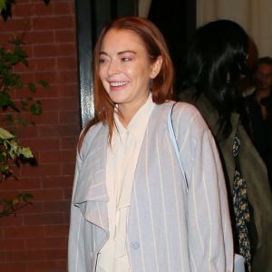 Lindsay Lohan à la sortie de l'hôtel "The Mercer" à New York, le 24 octobre 2019.