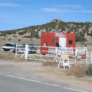 Illustration du ranch et du centre médical Christus St Vincent en rapport avec le tir accidentel de Alec Baldwin sur le tournage de Rust à Santa Fe. Le 22 octobre 2021 
