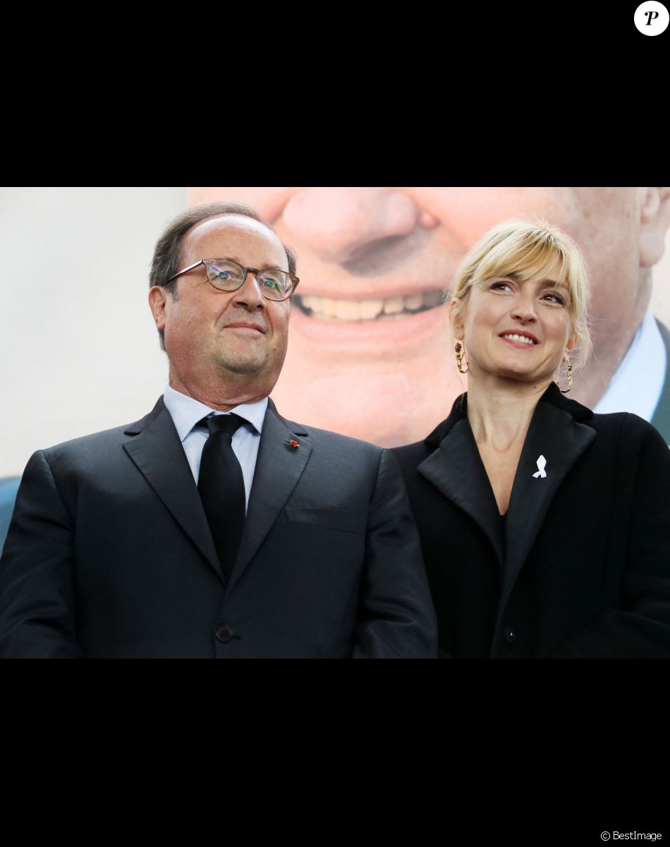 François Hollande et sa compagne Julie Gayet - Claude Chirac, son mari Frédéric Salat-Baroux et son fils Martin Rey-Chirac se sont rendus au musée du président Jacques Chirac de Sarran en Corrèze le 5 octobre 2019.